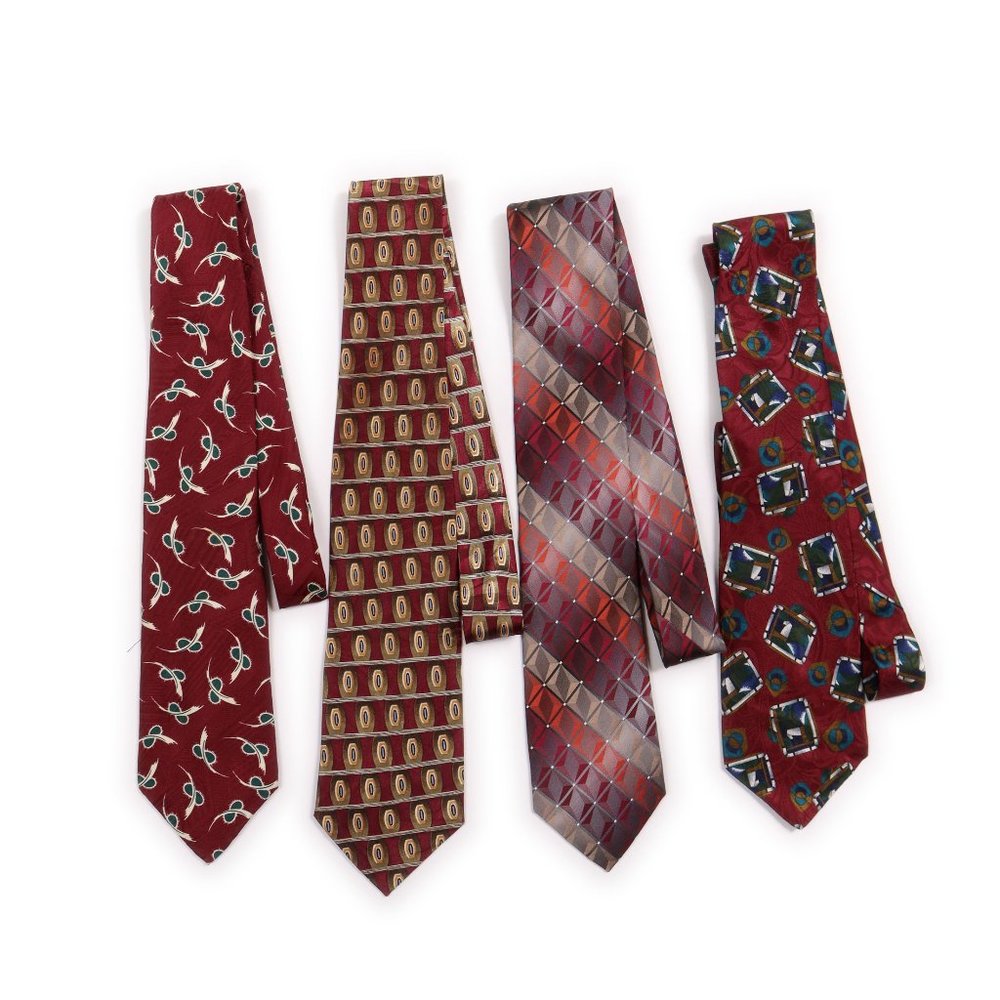 4 Men's 100% Silk Ties by Cezani, Van Huesen, Studio, Tatersall